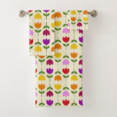 Scandinavische stijl Kleurrijk op CRM Bloempatroon Bad Handdoek (Insitu)