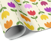 Scandinavische stijl Kleurrijk op CRM Bloempatroon Cadeaupapier (Rol Hoek)