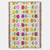 Scandinavische stijl Kleurrijk op CRM Bloempatroon Deken (Voorkant Verticaal)
