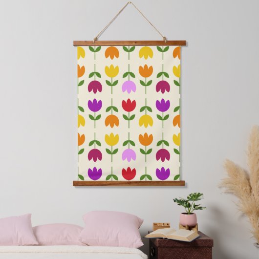 Scandinavische stijl Kleurrijk op CRM Bloempatroon Hangend Wandkleed (Slaapkamer)