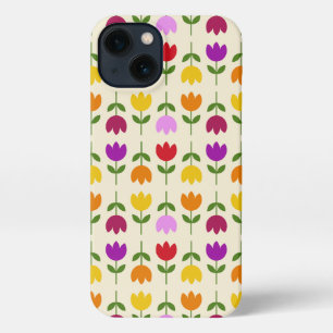 Scandinavische stijl Kleurrijk op CRM Bloempatroon iPhone 13 Hoesje