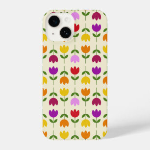 Scandinavische stijl Kleurrijk op CRM Bloempatroon iPhone 14 Hoesje