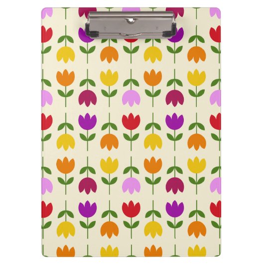 Scandinavische stijl Kleurrijk op CRM Bloempatroon Klembord (Voorkant)