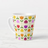 Scandinavische stijl Kleurrijk op CRM Bloempatroon Latte Mok (Linkerhoek)