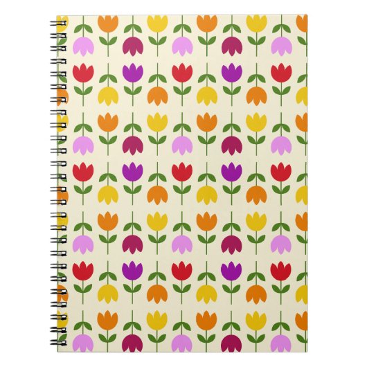 Scandinavische stijl Kleurrijk op CRM Bloempatroon Notitieboek (Voorkant)