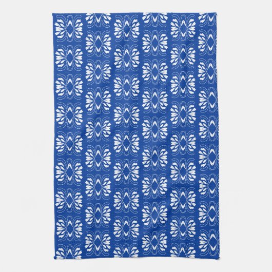 Scandinavische stijl Modern Blauw Fair Design Theedoek (Verticaal)