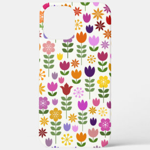Scandinavische stijlbloemen groot patroonpatroon iPhone 12 pro max hoesje