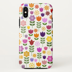 Scandinavische stijlbloemen groot patroonpatroon iPhone x hoesje