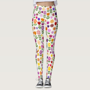Scandinavische stijlbloemen groot patroonpatroon leggings