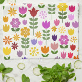 Scandinavische stijlbloemen groot patroonpatroon theedoek (Gevouwen)