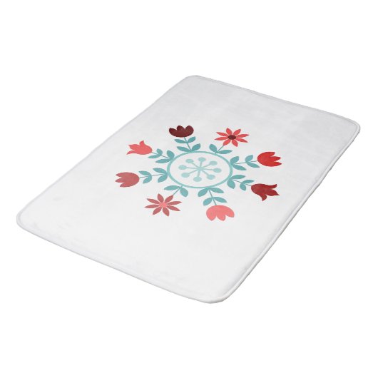 Scandinavische stijlbloemen, trappen en loopwiel badmat (Gekanteld)