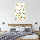 Scandinavische stijlflora en fauna canvas afdruk (Insitu (Slaapkamer))