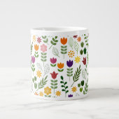 Scandinavische stijlflora en fauna extra grote beker (Voorkant)