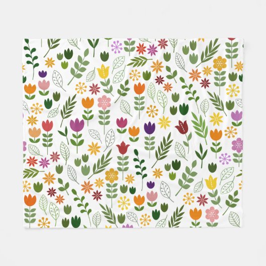 Scandinavische stijlflora en fauna fleece deken (Voorkant (Horizontaal))