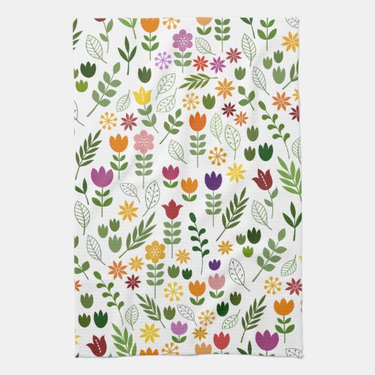 Scandinavische stijlflora en fauna theedoek (Verticaal)