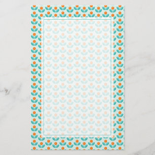 Scandinavische stijlgeometrisch Oranje patroon Briefpapier