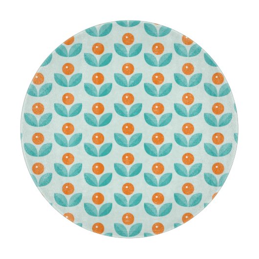 Scandinavische stijlgeometrisch Oranje patroon Snijplank (Voorkant)