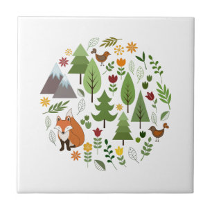 Scandinavische stijlillustraties Circle Tegeltje