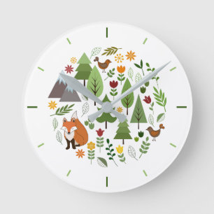 Scandinavische stijlillustraties Circle+Time Ronde Klok
