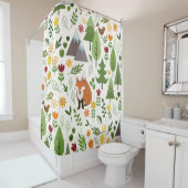 Scandinavische stijlillustraties op Crm Lg Pattern Douchegordijn (In situ)