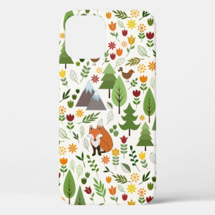 Scandinavische stijlillustraties op het Cream Patt iPhone 12 Pro Hoesje
