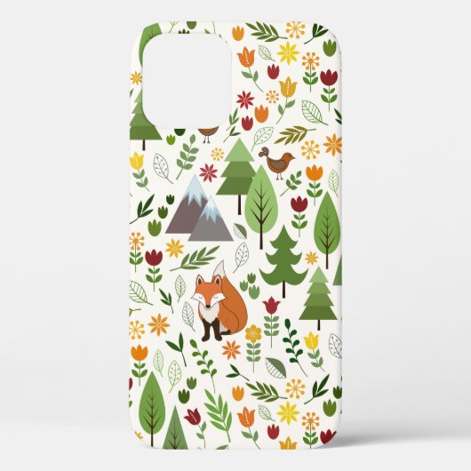 Scandinavische stijlillustraties op het Cream Patt Case-Mate iPhone Case (Achterkant)