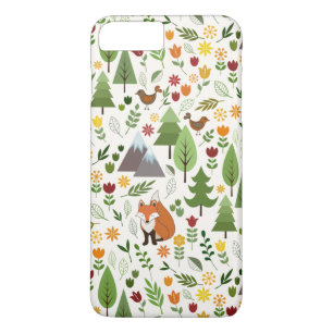 Scandinavische stijlillustraties op het Cream Patt iPhone 8 Plus / 7 Plus Hoesje