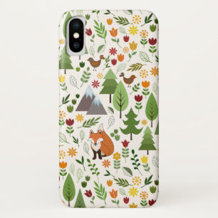 Scandinavische stijlillustraties op het Cream Patt iPhone X Hoesje