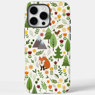 Scandinavische stijlillustraties op het Cream Patt iPhone 16 Pro Max Hoesje