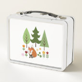 Scandinavische Style Fox Flowers Trees Illustratie (Achterkant)