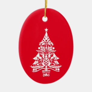 Scandinavische traditionele kerstdecoraties keramisch ornament