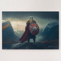 Scandinavische Viking in maliënkolder die fjord AI