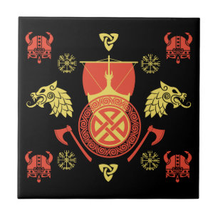 Scandinavische Viking Noormannen Home Decor Tegeltje