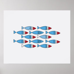 Scandinavische vis - Wall Art Home Decor Poster