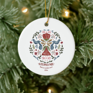 Scandinavische volks kunst Kerstmis Keramisch Ornament