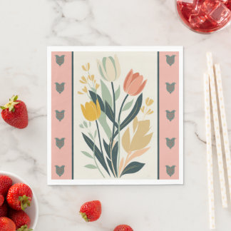 Scandinavische volks kunst tulpen servet