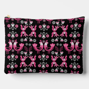 Scandinavische volks- roze en witte vogels etui