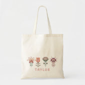 Scandinavische volkskunst bloemen tote bag (Voorkant)