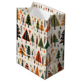 Scandinavische volkskunst kerstpatroon medium cadeauzakje (Voorkant Gekanteld)