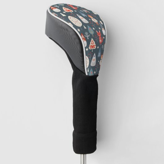 Scandinavische volkskunst met kerstkabouters golfheadcover (Schuin)