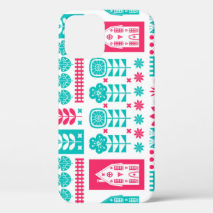 Scandinavische volkskunst: naadloos iPhone 12 hoesje