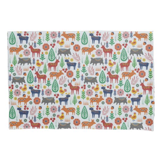 Scandinavische volkskunst Nordic Boho Modern Patte Kussensloop (Voorkant)