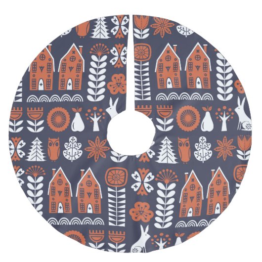 Scandinavische volkskunst patroon kerstboom rok (Voorkant)