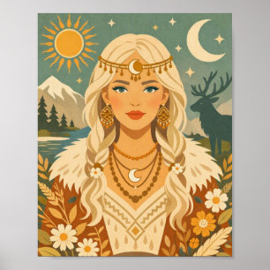 Scandinavische volkskunst poster
