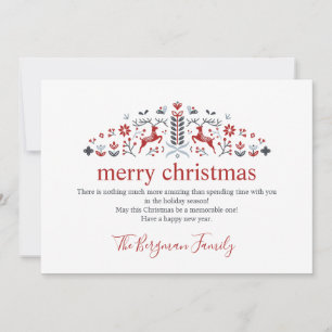 Scandinavische volkskunst rendieren foto Kerstmis Feestdagenkaart