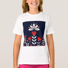 Scandinavische volkskunst t-shirt