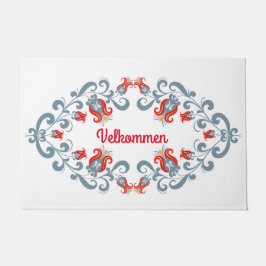 Scandinavische volkskunst "Velkommen" Welkom Mat