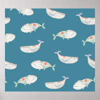 Scandinavische walvis, zee dierpatroon