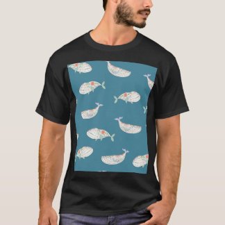 Scandinavische walvis, zee dierpatroon t-shirt