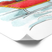 Scandinavische Waterverf kerstdorp Tomten Poster (Hoek)